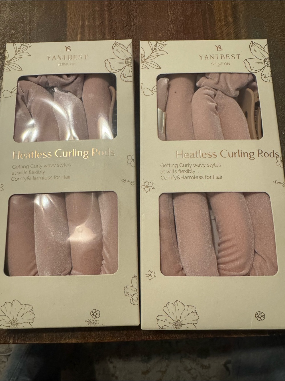 YANIBEST Heatless Curling Rods - Blush Pink 2 Boxes brand new